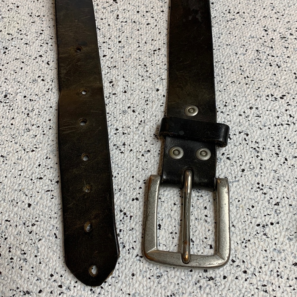 Classic Black Leather Belt with Silver Buckle - Women